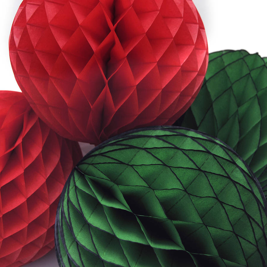 Christmas Tissue Paper Honeycomb Ball Decoration By Peach Blossom