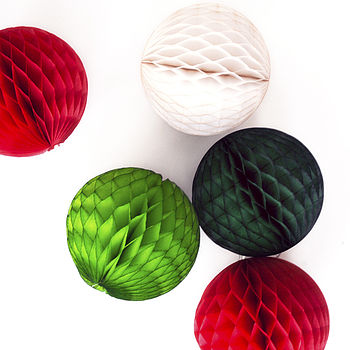 Christmas Tissue Paper Honeycomb Ball Decoration, 5 of 12