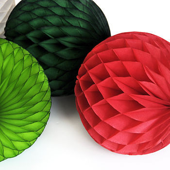 Christmas Tissue Paper Honeycomb Ball Decoration, 6 of 12