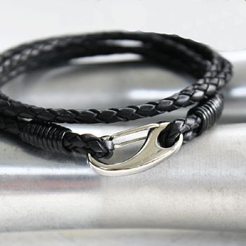 Men's Double Wrap Leather Bracelet, 3 of 6