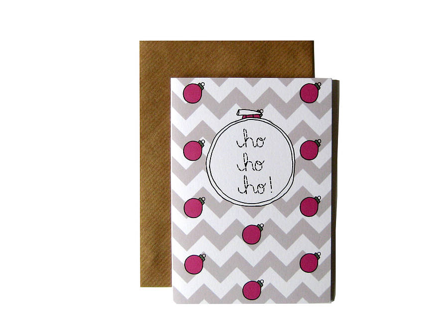 ho ho ho embroidery hoop card by scissor monkeys