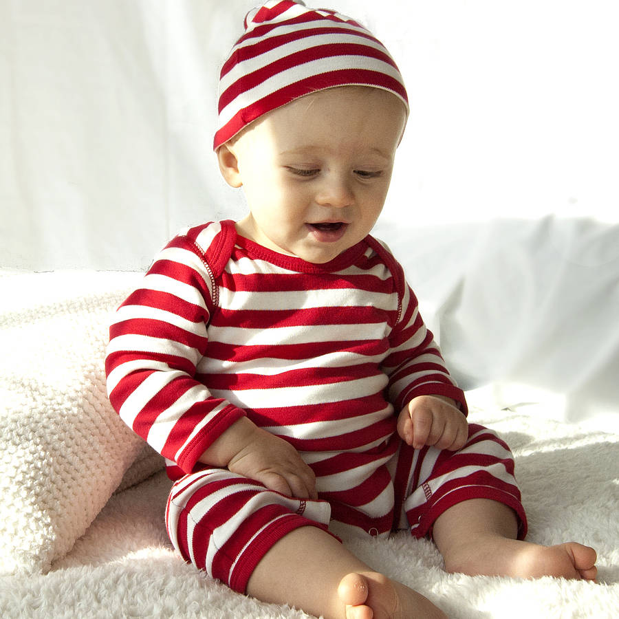Red And White Stripy Baby Romper, 1 of 6