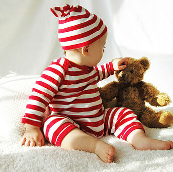 Red And White Stripy Baby Romper, 4 of 6