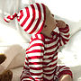 Red And White Stripy Baby Romper, thumbnail 2 of 6