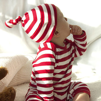 Red And White Stripy Baby Romper, 2 of 6