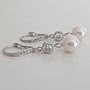 Crystal And Pearl Leverback Earrings, thumbnail 4 of 8