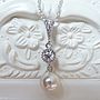 Crystal And Pearl Drop Pendant Necklace, thumbnail 2 of 4