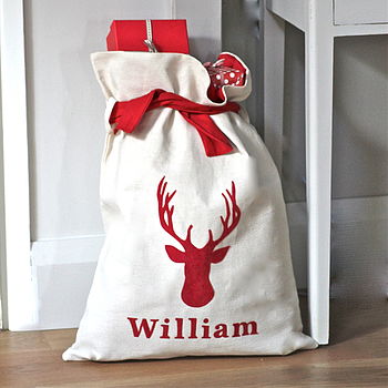 Personalised Large Lined Christmas Sack / Stocking, 3 of 8