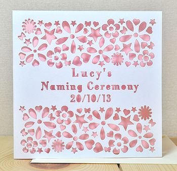 Personalised Naming/Christening Day Card, 2 of 6