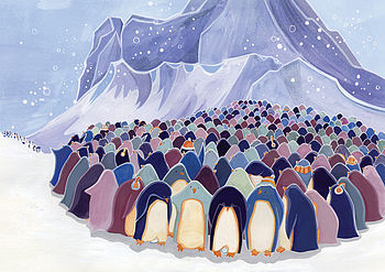 Huddling Penguins Print, 2 of 2