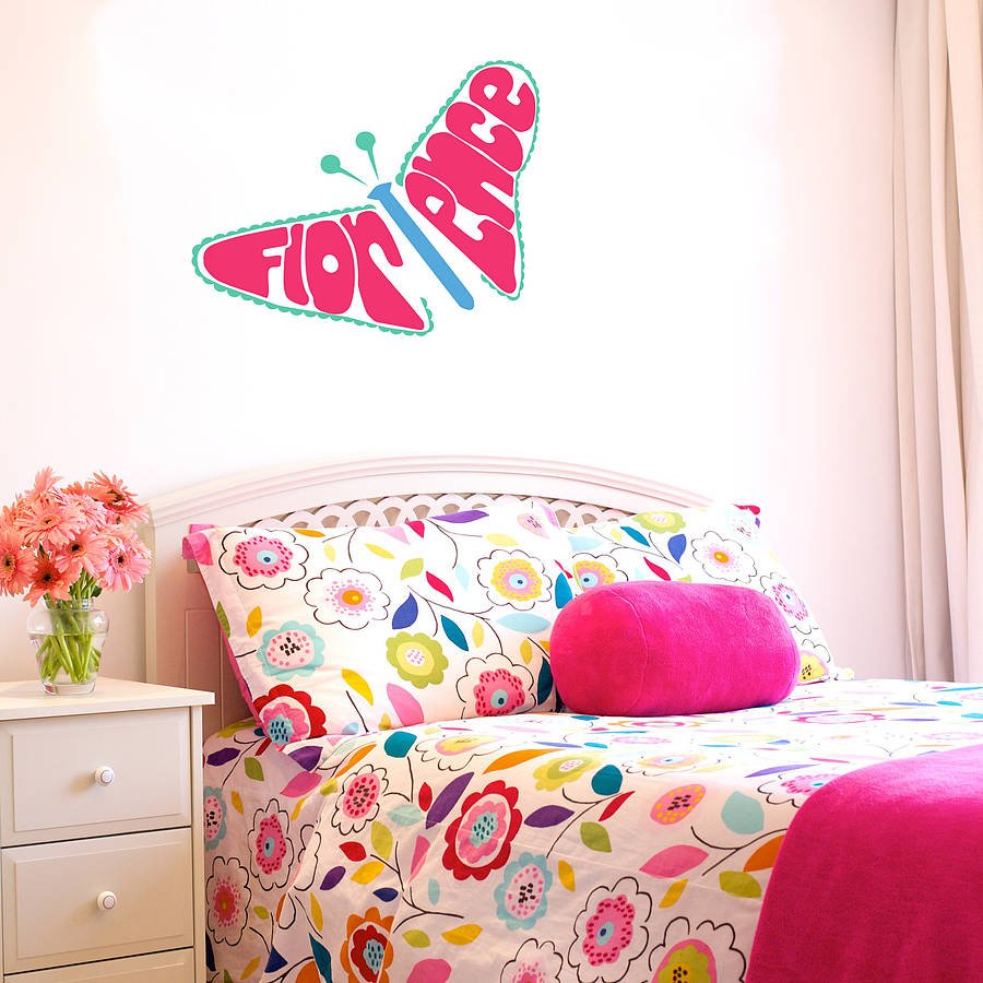 Personalised Butterfly Wall Sticker By Name Art