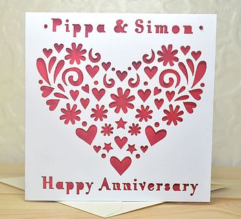 Personalised Laser Cut Heart Card, 6 of 6
