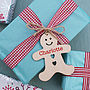 Personalised Gingerbread Man Wooden Tag, thumbnail 1 of 2