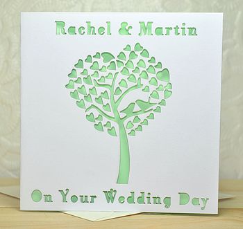 Laser Cut Wedding Tree Heart Card, 4 of 7