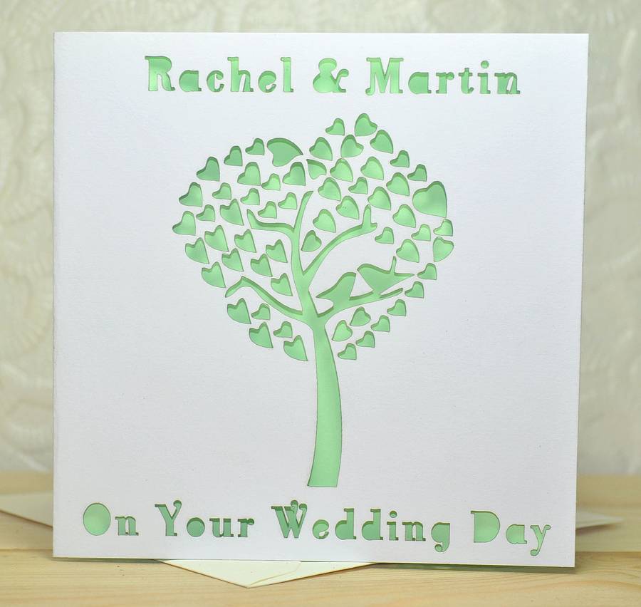 Laser Cut Wedding Tree Heart Card By Sweet Pea Design