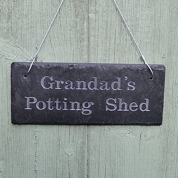 Engraved Slate Grandad's Garden Sign, 5 of 6