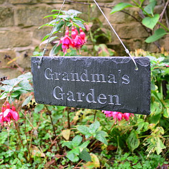 Engraved Slate Grandma's Garden Sign, 6 of 8