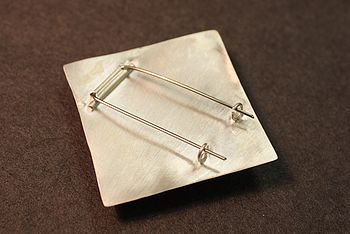 Silver Square Domed Brooch, 2 of 3
