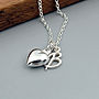 Heart And Initial Necklace In Sterling Silver, thumbnail 1 of 6