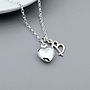 Heart And Initial Necklace In Sterling Silver, thumbnail 2 of 6