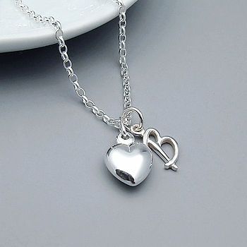 Heart And Initial Necklace In Sterling Silver, 6 of 6