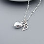 Heart And Initial Necklace In Sterling Silver, thumbnail 5 of 6