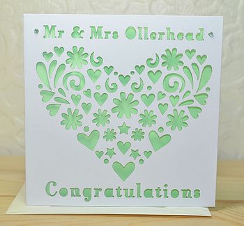 Personalised Laser Cut Heart Card, 5 of 6