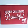 'Beautiful' Christmas Card, thumbnail 2 of 2