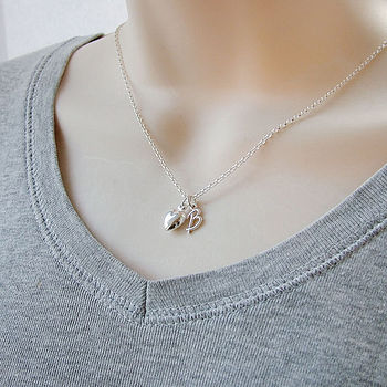 Heart And Initial Necklace In Sterling Silver, 4 of 6