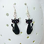 Halloween Black Cat Earrings, thumbnail 1 of 2