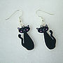 Halloween Black Cat Earrings, thumbnail 2 of 2