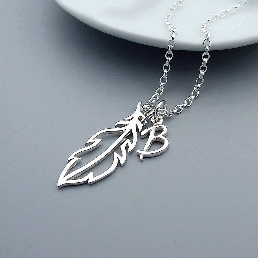 Personalised Silver Feather Necklace By Wished For
