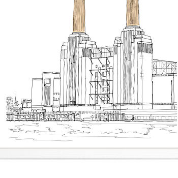 Print Of Battersea Power Station   River View, 3 of 5