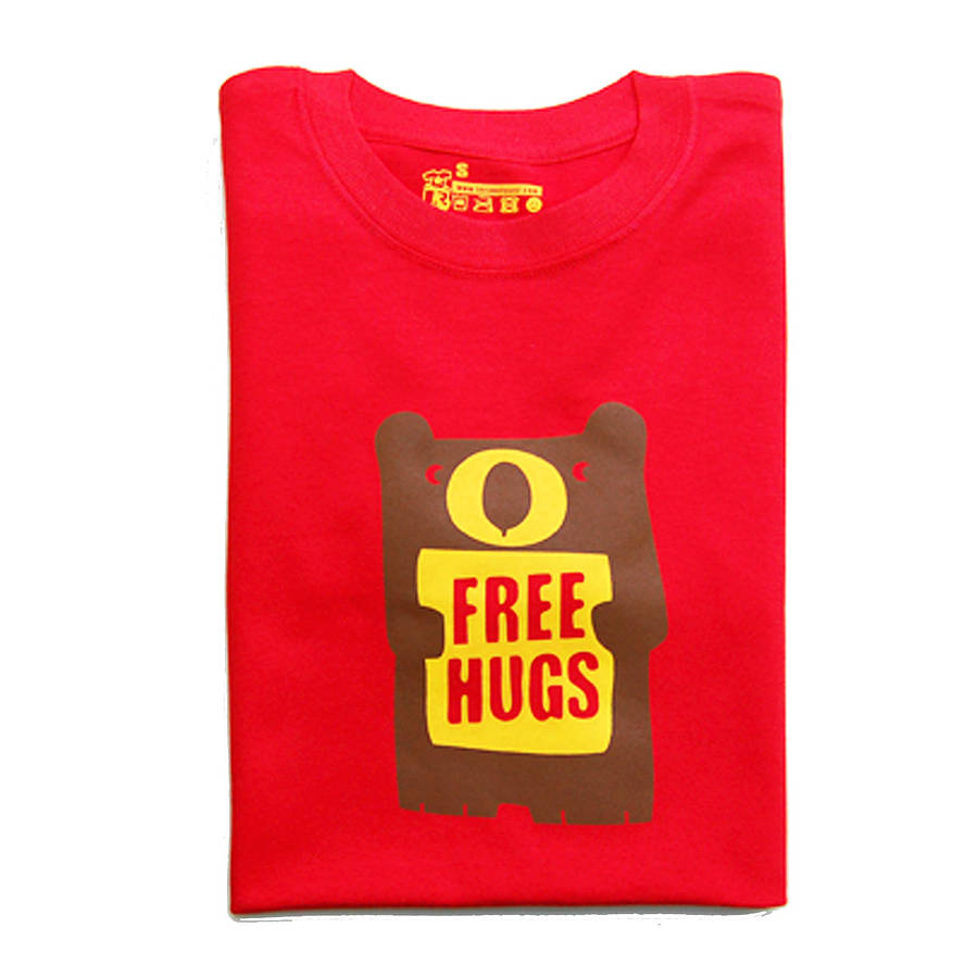 Free Bear Hugs Adult T Shirt, 1 of 2