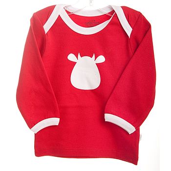 Long Sleeve Top With Cow Applique, 4 of 4