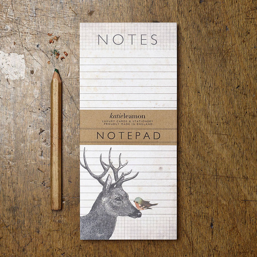 Hello Deer Desk Notepad By Katie Leamon