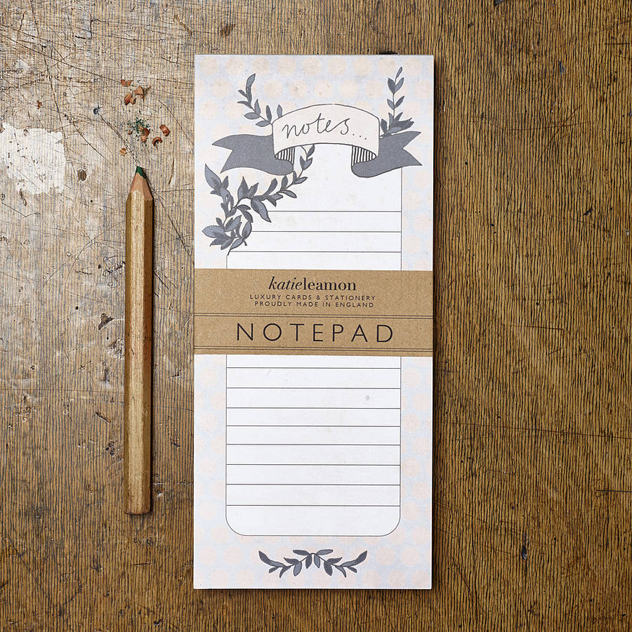 Floral Desk Notepad By Katie Leamon