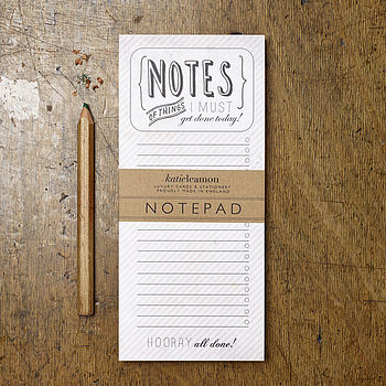 Striped Desk Notepad By Katie Leamon | notonthehighstreet.com