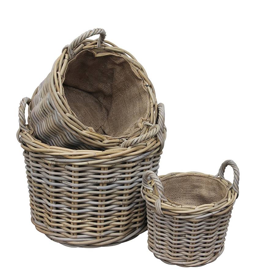 Round Baskets Handles And Removable Liner By Cowshed Interiors