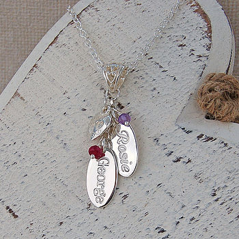 Personalised Silver Birthstone Necklace, 3 of 9
