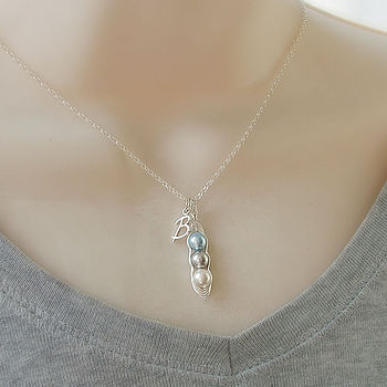 Peapod Sterling Silver And Pearl Necklace, 5 of 8