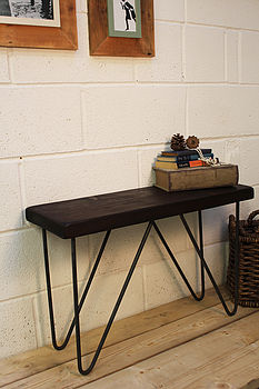 Industrial Style Wood And Steel Bench, 7 of 7