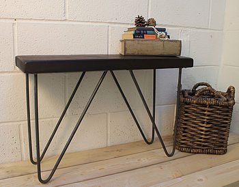 Industrial Style Wood And Steel Bench, 5 of 7