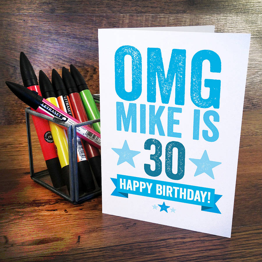 omg personalised 30th birthday card by a is for alphabet ...