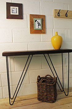Industrial Wood And Steel Console Table, 3 of 4