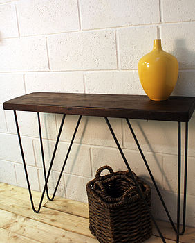 Industrial Wood And Steel Console Table, 4 of 4