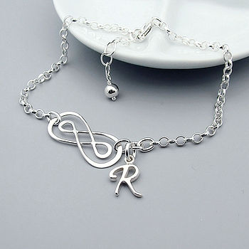 Personalised Sterling Silver Double Infinity Bracelet, 2 of 7
