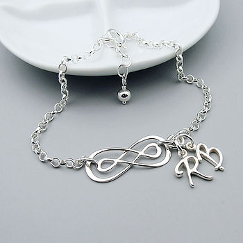 Personalised Sterling Silver Double Infinity Bracelet, 4 of 7