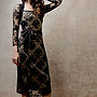 Lace Long Sleeve Occasion Dress In Black, thumbnail 1 of 3