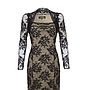 Lace Long Sleeve Occasion Dress In Black, thumbnail 2 of 3